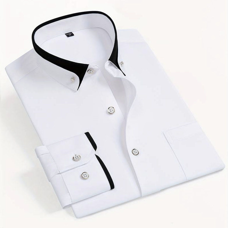 Ace - Men's Modern Contrast Collar Formal Shirt