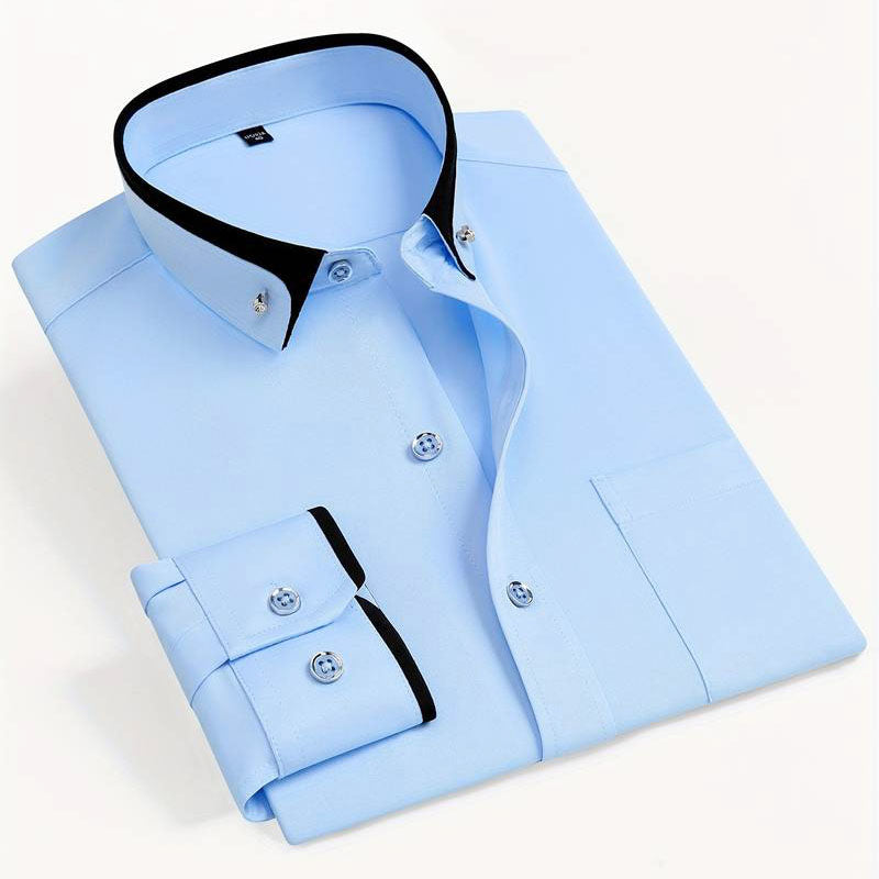 Ace - Men's Modern Contrast Collar Formal Shirt