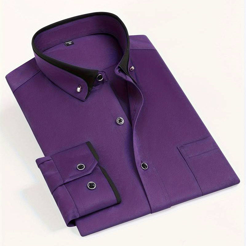 Ace - Men's Modern Contrast Collar Formal Shirt