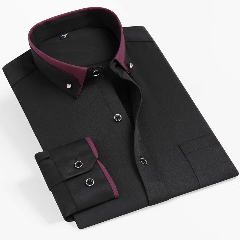 Ace - Men's Modern Contrast Collar Formal Shirt