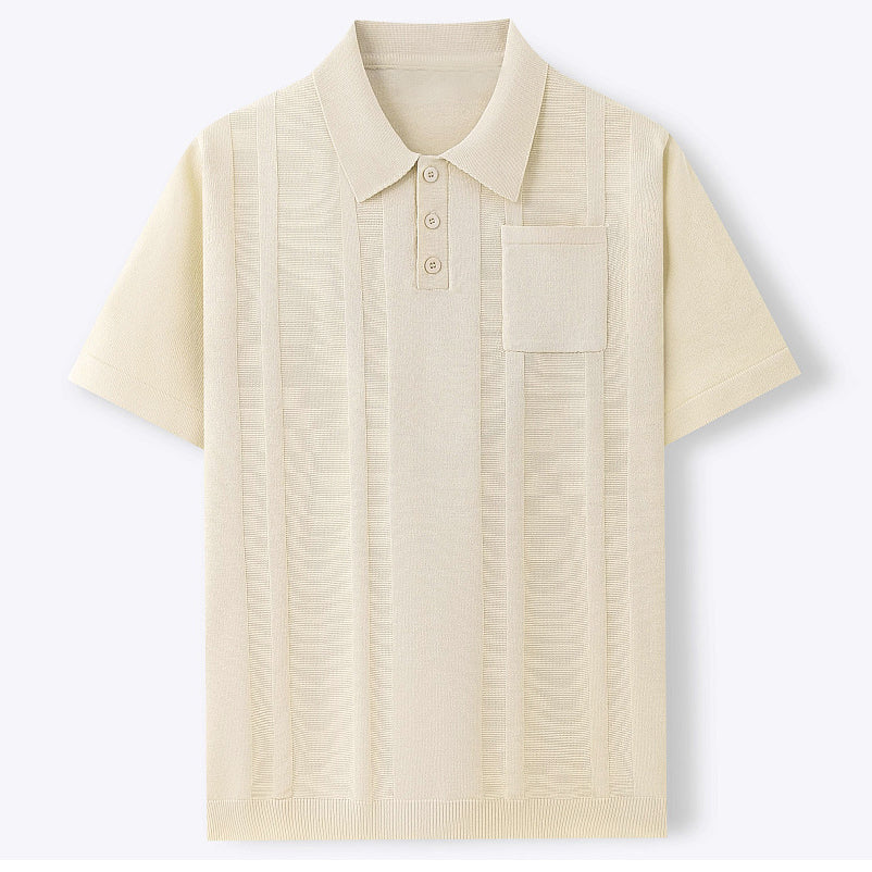 Aizen - Men's Vertical Knit Short Sleeve Polo