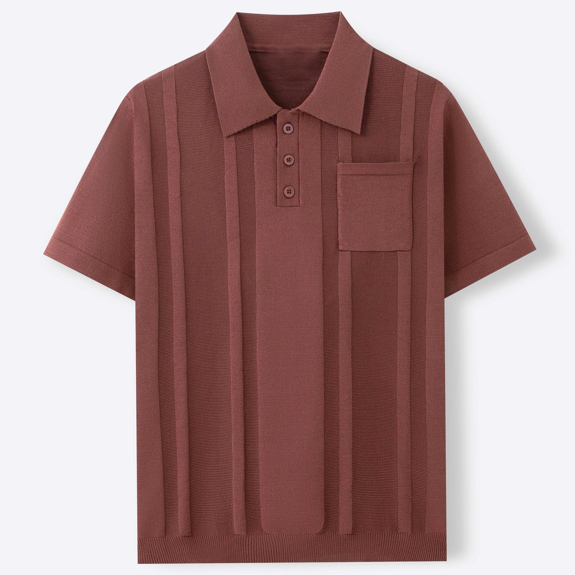 Aizen - Men's Vertical Knit Short Sleeve Polo