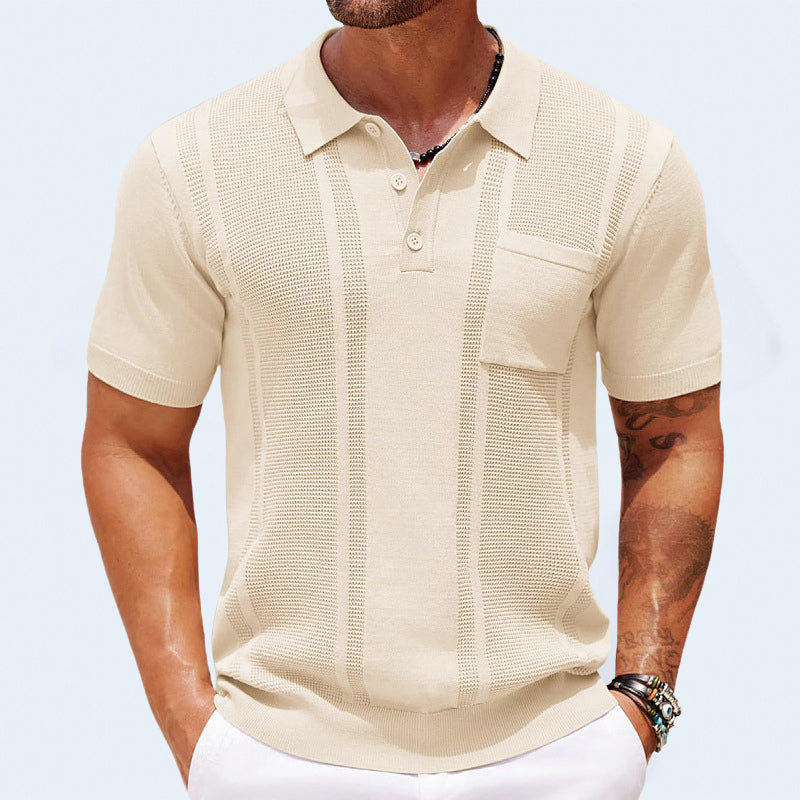 Aizen - Men's Vertical Knit Short Sleeve Polo
