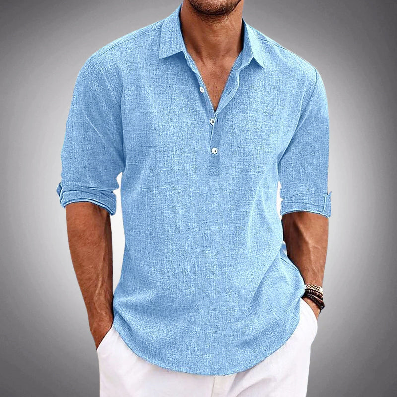 Alejandro - Men's Textured Half Placket Shirt