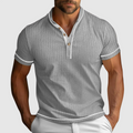 Alex - Men's Textured Henley Short Sleeve Shirt