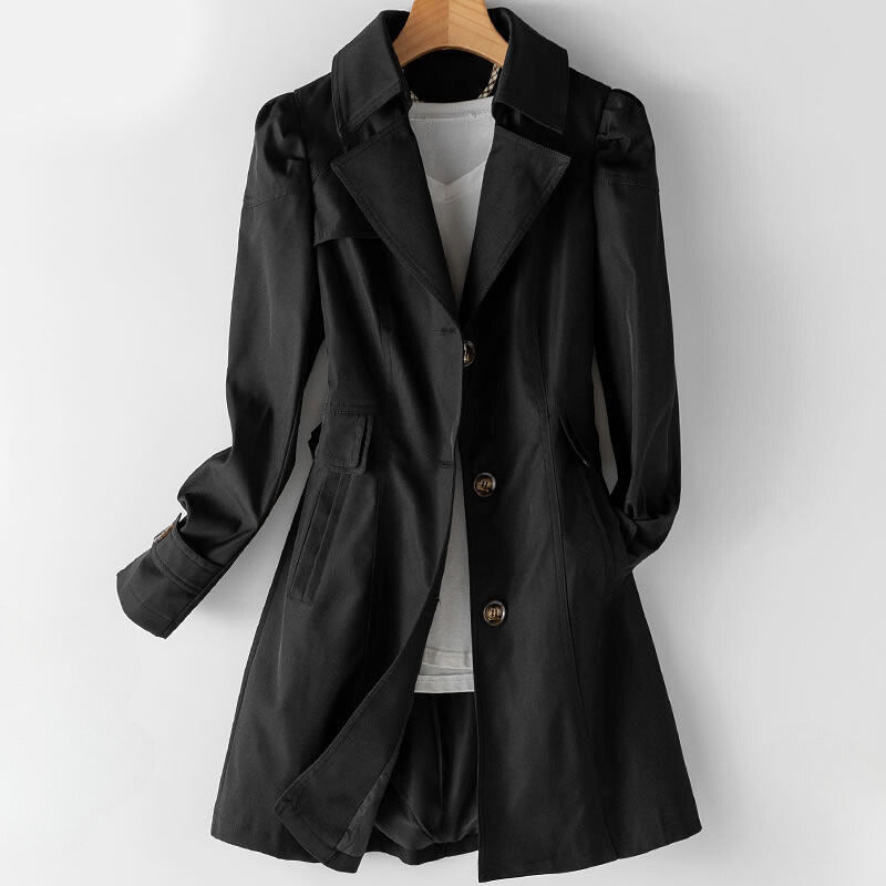 Amaris - Women's Button Front Trench Coat