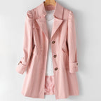 Amaris - Women's Button Front Trench Coat