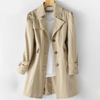 Amaris - Women's Button Front Trench Coat