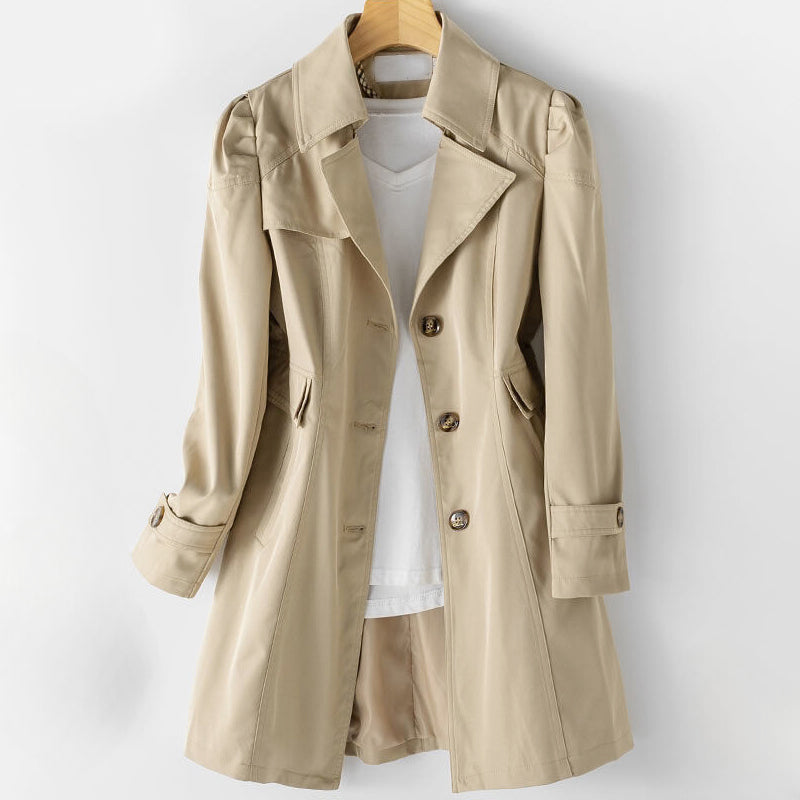 Amaris - Women's Button Front Trench Coat