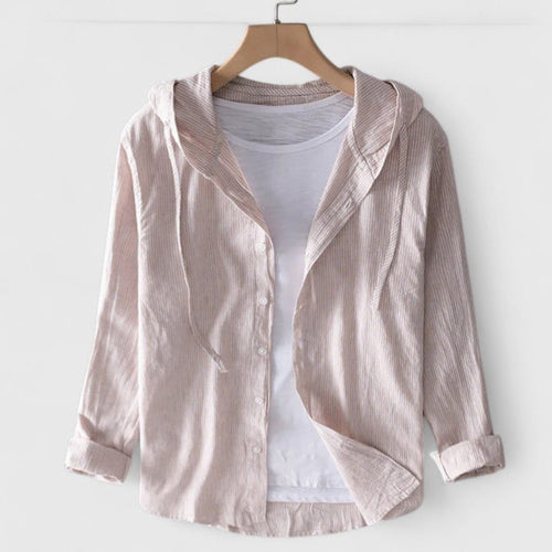 Amora - Women's Button-Front Hooded Shirt