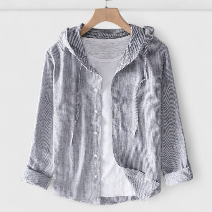 Amora - Women's Button-Front Hooded Shirt