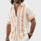 Andres - Men's Boho Linen Button-Up Shirt