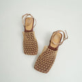 Arabella - Women's Woven Mesh Slingback Block Heel Mules