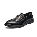 Arlotte - Men's Embossed Leather Horsebit Loafers