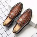 Arlotte - Men's Embossed Leather Horsebit Loafers