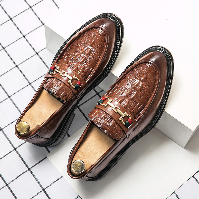 Arlotte - Men's Embossed Leather Horsebit Loafers