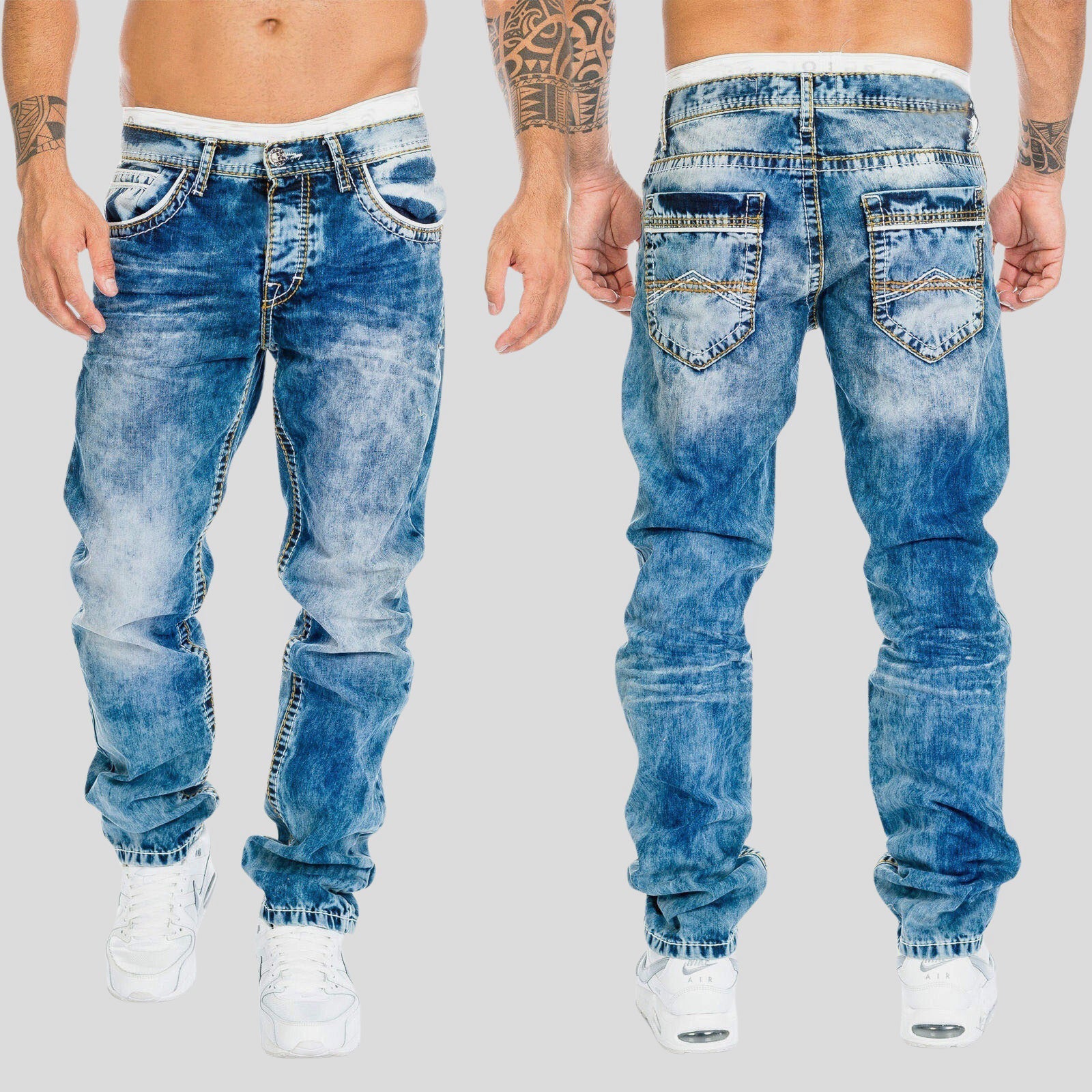 Arnold - Men's Faded Straight Leg Denim Pants