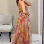Aspen - Women's Rose Bloom Floral Evening Maxi Dress