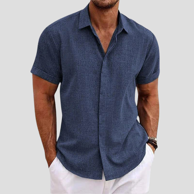 Atlas - Men's Linen Button-Down Short Sleeve Shirt