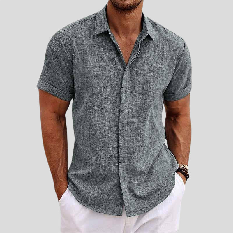 Atlas - Men's Linen Button-Down Short Sleeve Shirt