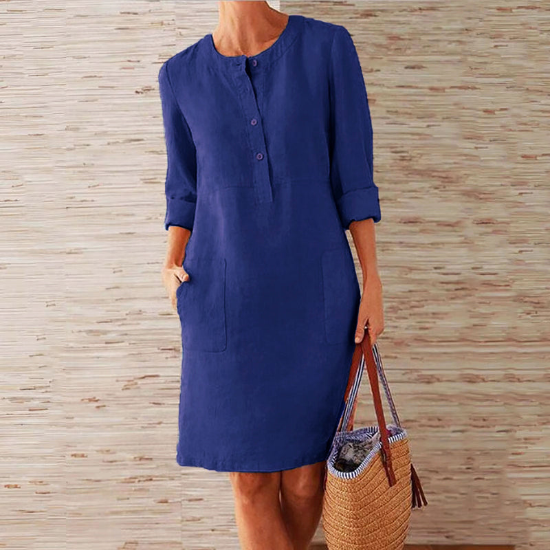Audrey - Women's Button Front Tunic Dress