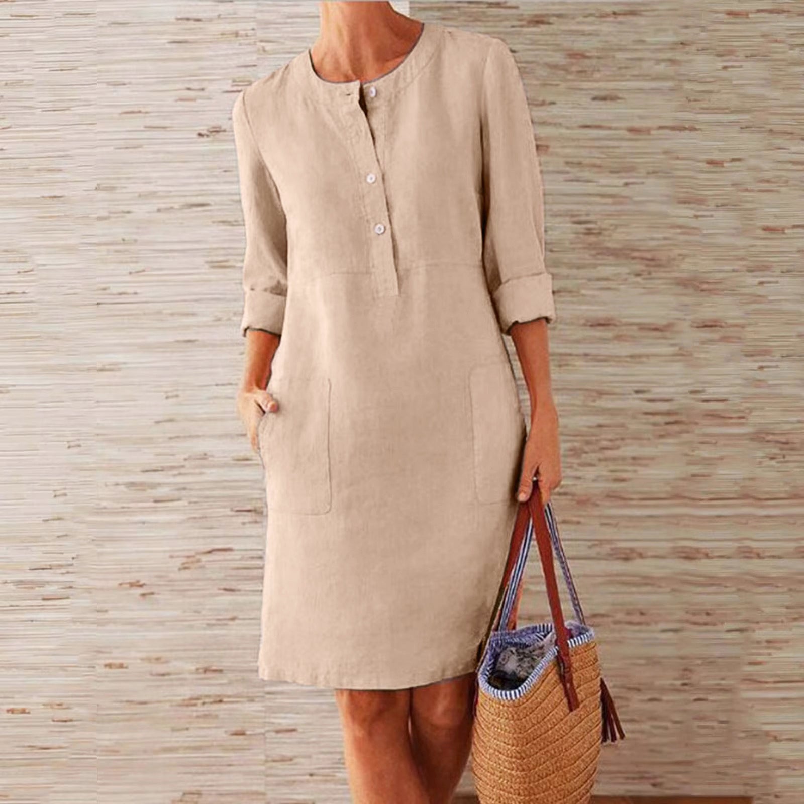 Audrey - Women's Button Front Tunic Dress