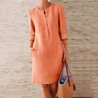 Audrey - Women's Button Front Tunic Dress