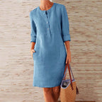 Audrey - Women's Button Front Tunic Dress