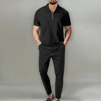Aurelian - Men's Textured Polo and Pants Set