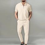 Aurelian - Men's Textured Polo and Pants Set
