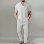 Aurelian - Men's Textured Polo and Pants Set