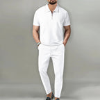 Aurelian - Men's Textured Polo and Pants Set
