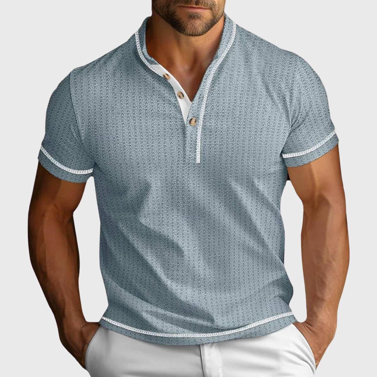 Axel - Men's Textured Knit Short Sleeve Shirt