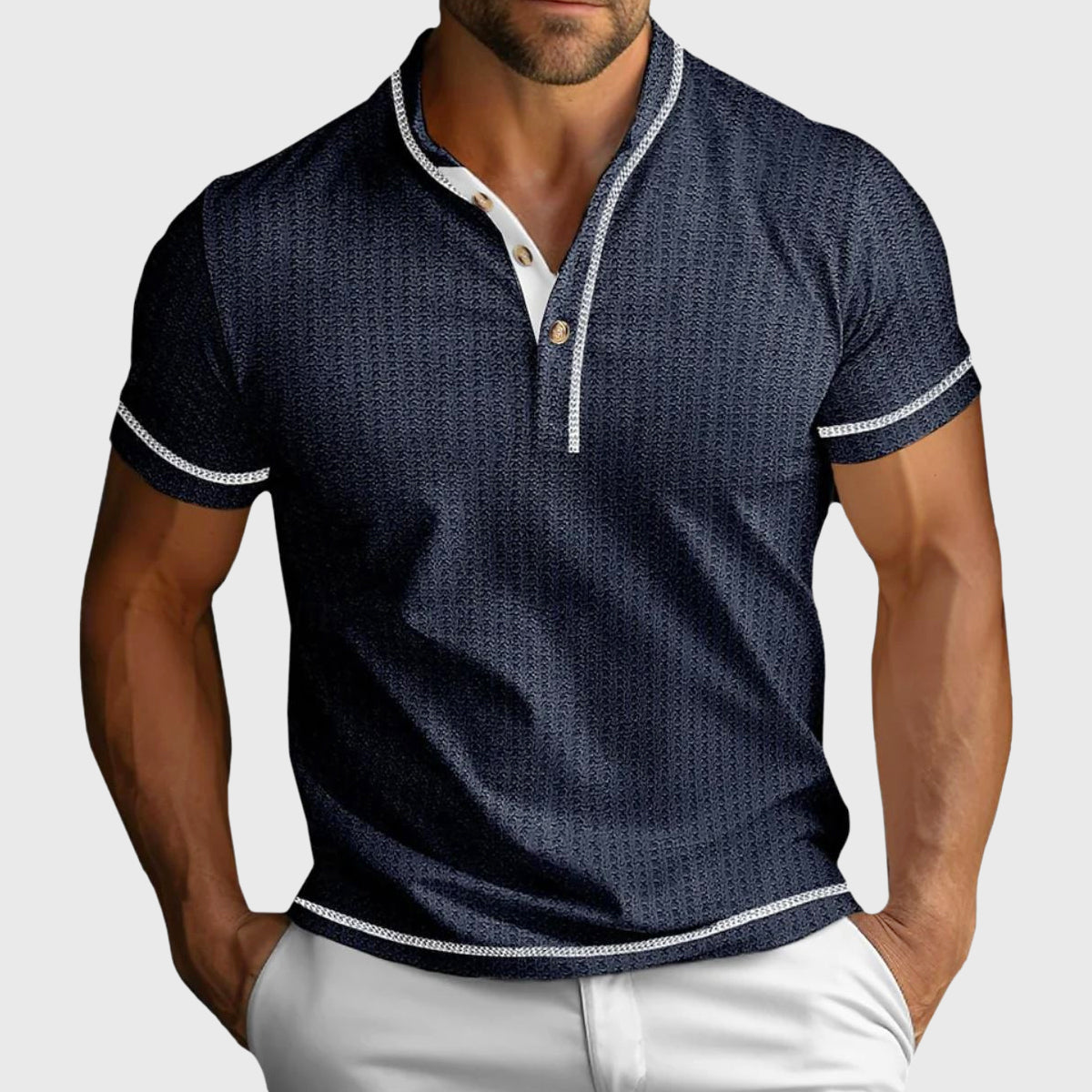Axel - Men's Textured Knit Short Sleeve Shirt