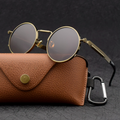 Barcelona - Round Steampunk Flip-Up Sunglasses
