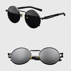 Barcelona - Round Steampunk Flip-Up Sunglasses