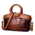 Bellarose - Women's Croc Embossed Top Handle Bag