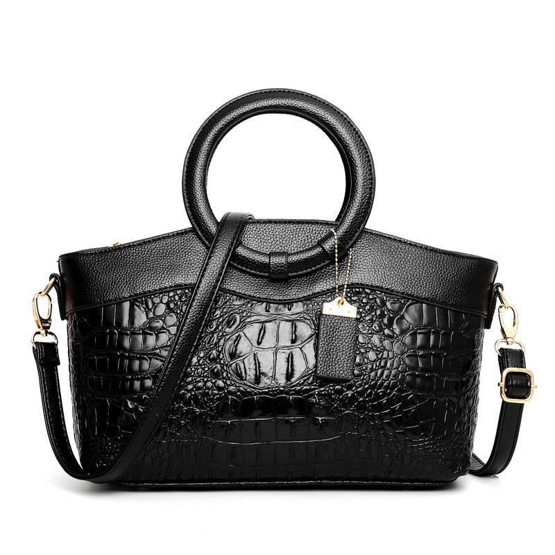Bellarose - Women's Croc Embossed Top Handle Bag