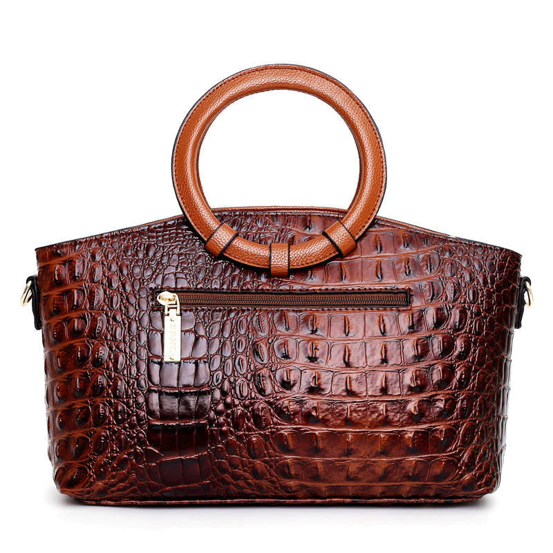Bellarose - Women's Croc Embossed Top Handle Bag