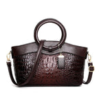 Bellarose - Women's Croc Embossed Top Handle Bag