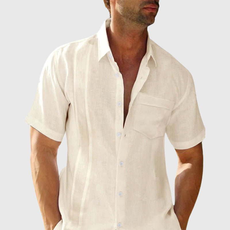 Berto - Men's Linen Short Sleeve Casual Shirt