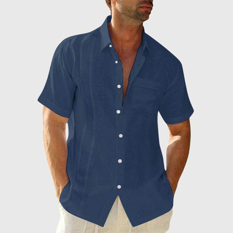 Berto - Men's Linen Short Sleeve Casual Shirt