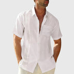 Berto - Men's Linen Short Sleeve Casual Shirt