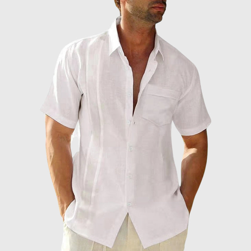 Berto - Men's Linen Short Sleeve Casual Shirt
