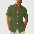 Berto - Men's Linen Short Sleeve Casual Shirt