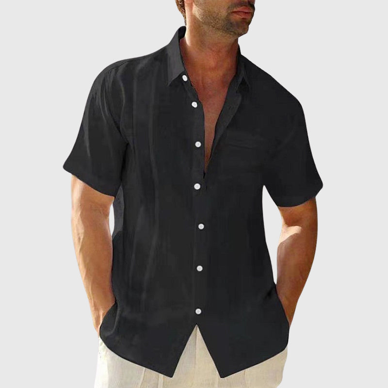 Berto - Men's Linen Short Sleeve Casual Shirt