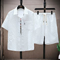 Blake - Men's Geometric Textured Two-Piece Set