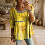 Brynn - Women's Relaxed Fit Floral Print Blouse