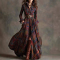 Calista - Women's Plaid Maxi Shirt Dress