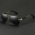 Capri - Rimless Metal Frame Aviator Sunglasses